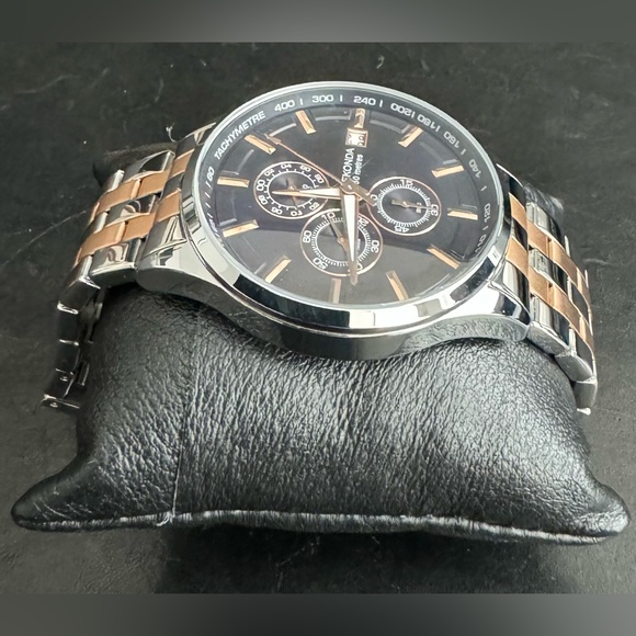 SEKONDA - Sports Chronograph Watch | Two Tone Case & Stainless Steel Navy Dial - Picture 3 of 7